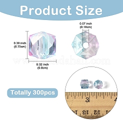 300Pcs Two Tone Transparent Spray Painted Acrylic Beads&nbsp;ACRP-YW0001-16