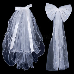 2Pcs 2 Styles Polyester Bridal Veils&nbsp;AJEW-TA0002-39