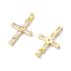 Brass Micro Pave Clear Cubic Zirconia Pendants&nbsp;KK-K360-19G