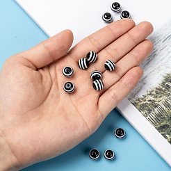 Round Striped Resin Beads&nbsp;RESI-R158-10mm-11