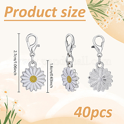 40Pcs Daisy Alloy Enamel Pendant Locking Stitch Markers&nbsp;HJEW-NB00206
