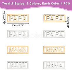 16Pcs 4 Styles 201 Stainless Steel Filigree Joiners&nbsp;STAS-UN0035-71