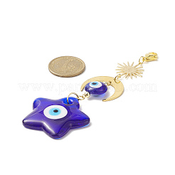 Handmade Evil Eye Lampwork Pendant Decorations&nbsp;HJEW-JM00912-01