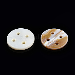 Natural Freshwater Shell Buttons&nbsp;SHEL-N032-216