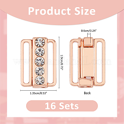 16 Sets Zinc Alloy Rhinestone Bikini Clips&nbsp;FIND-FH0009-98RG