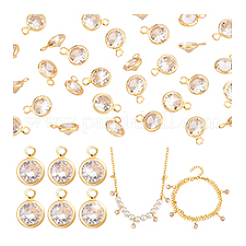 30Pcs Brass Micro Pave Cubic Zirconia Pendants&nbsp;KK-PH0010-12