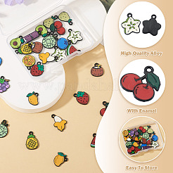 30Pcs 15 Styles Alloy Enamel Pendants&nbsp;ENAM-TA0003-30