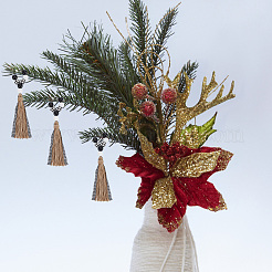 Christmas Theme Wood Beaded Napkin Ring&nbsp;AJEW-AB00032