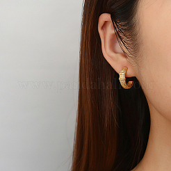 304 Stainless Steel Rhinestone Arch Stud Earrings&nbsp;GH0398-1