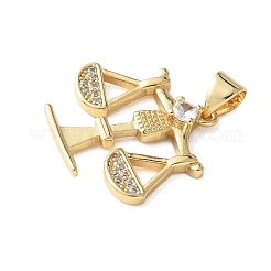 Brass Micro Pave Cubic Zirconia Pendants&nbsp;KK-A252-10G