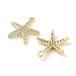 Brass Micro Pave Clear Cubic Zirconia Pendants&nbsp;ZIRC-P120-05G