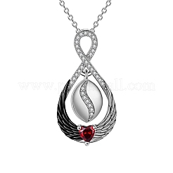 Angel Wing Teardrop Cremation Box Pet Memorial Pendant Necklaces&nbsp;PW-WGCD60B-01