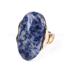 Natural Blue Spot Jasper Stretch Finger Rings&nbsp;RJEW-N055-01B
