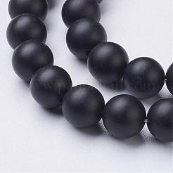 Natural Black Agate Beads Strands&nbsp;G-D543-8mm