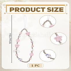 1Pc Alloy & PVC Flower Mobile Straps&nbsp;AJEW-LP0005-14