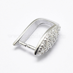Anti-Tarnish Rhodium Plated 925 Sterling Silver Micro Pave Cubic Zirconia Pendant Bails&nbsp;STER-P034-21P