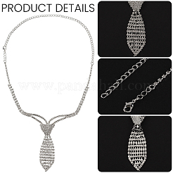 1Pc Alloy Full Crystal Rhinestone Ties Pendant Choker Necklaces for Women&nbsp;AJEW-CY0003-20
