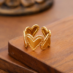 304 Stainless Steel Cuff Open Rings for Women&nbsp;WGE07EC-01