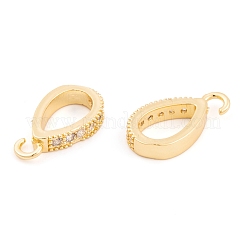 Ion Plating(IP) Brass Micro Pave Clear Cubic Zirconia Pendants&nbsp;KK-O146-04G