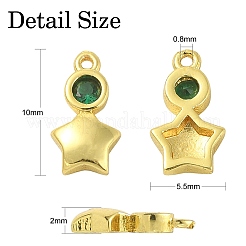 30Pcs Brass Micro Pave Cubic Zirconia Pendants&nbsp;ZIRC-CJ0001-17