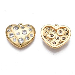 Brass Micro Pave Clear Cubic Zirconia Charms&nbsp;KK-N232-260