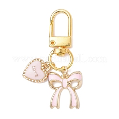 5Pcs Valentine's Day Bowknot Alloy Enamel Pendant Decorations&nbsp;HJEW-JM04471