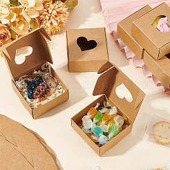 Square Hollow Out Heart Kraft Paper Storage Gift Boxes&nbsp;CON-WH0095-66A