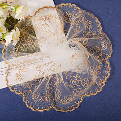 10 Yards Polyester Flower Embroidery  Lace Ribbon&nbsp;OCOR-GF0004-86