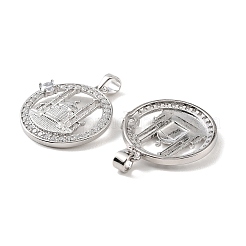 Brass & Clear Cubic Zirconia Pendants&nbsp;KK-G558-13P