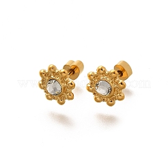 Ion Plating(IP) 304 Stainless Steel Sun Stud Earrings&nbsp;EJEW-A118-10G-02