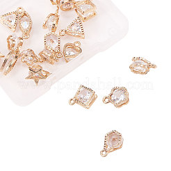 Alloy Cubic Zirconia Charms&nbsp;ZIRC-CJ0001-02LG