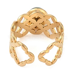 Oval Natural Mixed Stone Finger Rings&nbsp;RJEW-Z057-13G
