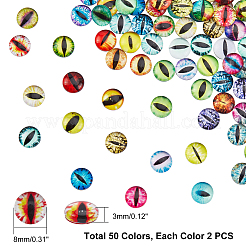 Flat Back Glass Cabochons&nbsp;GGLA-PH0001-01A-02