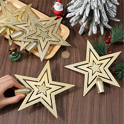 Star Plastic Christmas Tree Topper Ornaments&nbsp;AJEW-WH20004-17A
