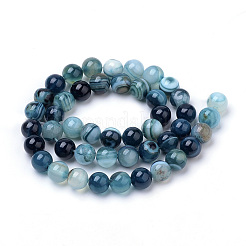 Natural Striped Agate/Banded Agate Beads Strands&nbsp;G-S259-04C-10mm