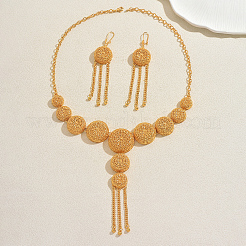 Alloy Hollow Round Tassel Necklace & Earring Set for Women&nbsp;FU4074