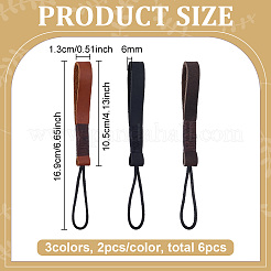 6Pcs 3 Colors Cowhide Leather Rope Pendant Decorations&nbsp;HJEW-FG0001-29