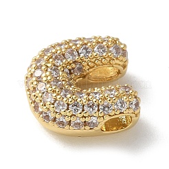 Brass Micro Pave Cubic Zirconia Beads&nbsp;KK-P290-61G-U
