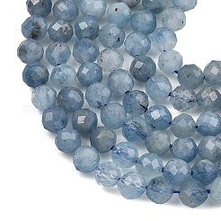 Natural Devil Blue Aquamarine Beads Strands&nbsp;G-NH0073-B01-4mm
