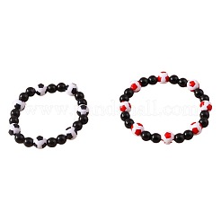 2Pcs Sport Resin Football Beaded Stretch Bracelets for Women Men&nbsp;FS-WG5AFC0-02