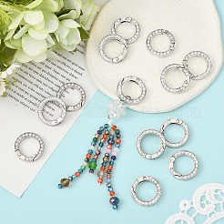 16Pcs Alloy Rhinestone Spring Gate Rings&nbsp;FIND-SP0004-52B