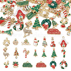 40Pcs 20 Style Christmas Rack Plating Alloy Enamel Pendants&nbsp;ENAM-TA0001-54
