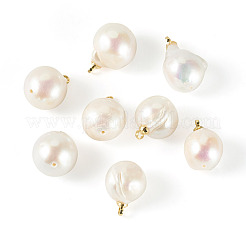 10Pcs Natural Baroque Pearl Keshi Pearl Pendants&nbsp;PALLOY-TA00377