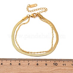 304 Stainless Steel Multi-strand Bracelet&nbsp;X-BJEW-I304-02G