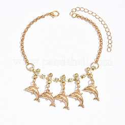 Ccean Aolly & Iron Crystal Rhinestone Tassel Anklets&nbsp;WG0D90F-01