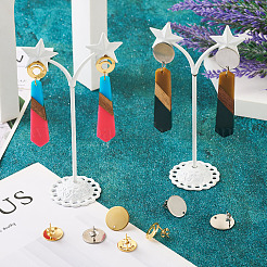 32Pcs 8 Styles 201 Stainless Steel Stud Earring Findings&nbsp;STAS-TA0001-93