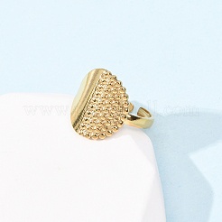 304 Stainless Steel Open Cuff Rings for Women&nbsp;RJEW-K309-02G
