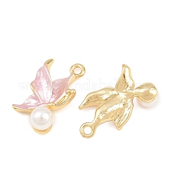Alloy with Pearl Pink Enamel Pendants&nbsp;AL-CBA1FD3-26G-02