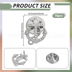 10Pcs Anchor & Cross Alloy Rhinestone Lapel Pin Backs for Backpack Clothes&nbsp;JEWB-PH0001-65P