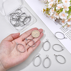 20Pcs 304 Stainless Steel Open Back Bezel Pendants&nbsp;PALLOY-BBC00012